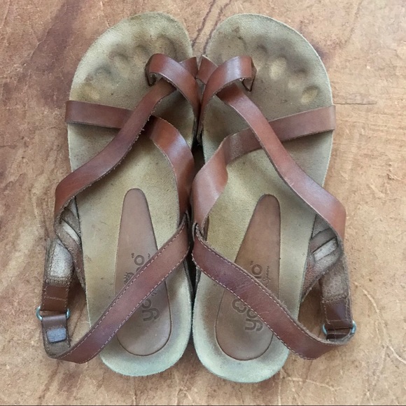 Yokono Strappy Tan Leather Sandals Women’s 7.5/8.5 - Picture 2 of 9